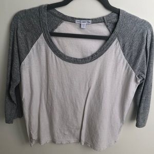 White and grey James Perse Long sleeve